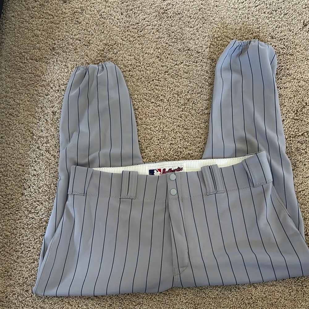 ❤️FINAL❤️Game Worn NY Yankees Gray Pinstripe Pants